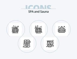 Sauna Line Icon Pack 5 Icon Design. . . flower. rx. mortar vector