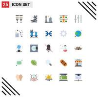 Flat Color Pack of 25 Universal Symbols of options paper building garland toronto Editable Vector Design Elements