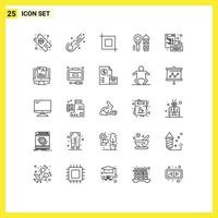 25 Line concept for Websites Mobile and Apps coding geometry crop tool design Editable Vector Design Elements
