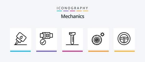 paquete de íconos de la línea 5 de mecánica que incluye . herramientas. mecánico. diseño de iconos creativos vector