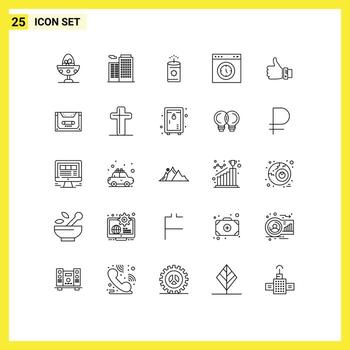 Modern Set of 25 Lines and symbols such as business test candle speedometer interface Editable Vector Design Elements