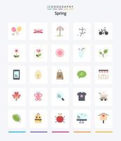 paquete creativo de iconos planos de primavera 25 como bicicleta. planta. primavera. lámina. primavera vector