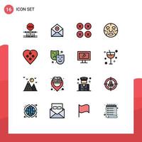 Set of 16 Modern UI Icons Symbols Signs for face beauty mail ux layout Editable Creative Vector Design Elements