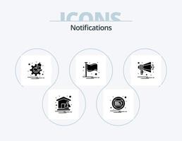 paquete de iconos de glifo de notificaciones 5 diseño de iconos. bocina. lugar. notificación. notificación. país vector