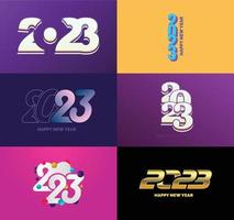 Big Set of 2023 Happy New Year logo text design 2023 number design template vector
