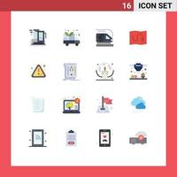 Set of 16 Modern UI Icons Symbols Signs for error warning train alert route Editable Pack of Creative Vector Design Elements