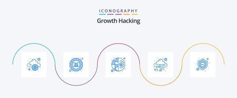 Hacking Blue 5 Icon Pack Including server. code. settings. cloud. settings vector