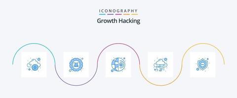 pirateando el paquete de iconos azul 5 que incluye el servidor. código. ajustes. nube. ajustes vector