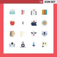 16 User Interface Flat Color Pack of modern Signs and Symbols of folders database finance data files Editable Pack of Creative Vector Design Elements