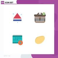 Set of 4 Modern UI Icons Symbols Signs for arrow banking down shopping money Editable Vector Design Elements