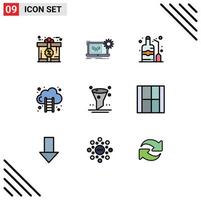 Stock Vector Icon Pack of 9 Line Signs and Symbols for browser growth hardware finance wine Editable Vector Design Elements