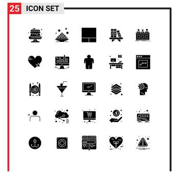 User Interface Pack of 25 Basic Solid Glyphs of judge contest grid competition book Editable Vector Design Elements