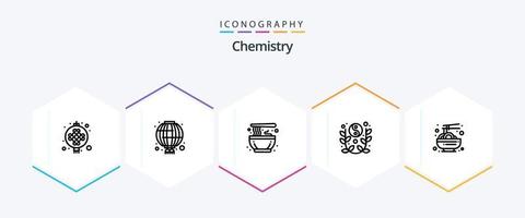 paquete de iconos de química de 25 líneas que incluye china. ying yang chino. año. lunar vector