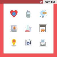9 Thematic Vector Flat Colors and Editable Symbols of flask thanksgiving wireless leaf seo Editable Vector Design Elements