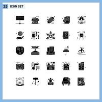 Set of 25 Modern UI Icons Symbols Signs for setting code platform codding yarn Editable Vector Design Elements