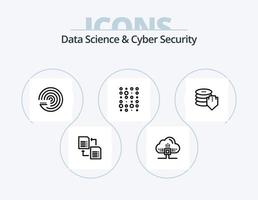 paquete de iconos de línea de seguridad cibernética y ciencia de datos 5 diseño de iconos. datos. seguro. datos. datos. móvil vector