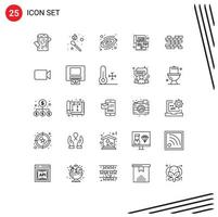 25 Thematic Vector Lines and Editable Symbols of camera bricks planet brick purchase Editable Vector Design Elements