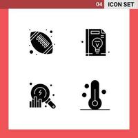 Universal Icon Symbols Group of Modern Solid Glyphs of american ball analytics high school management search Editable Vector Design Elements