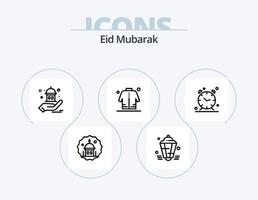 Eid Mubarak Line Icon Pack 5 Icon Design. muslim. lantern. muslim. eid. pray vector