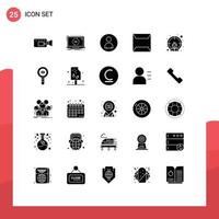 Set of 25 Modern UI Icons Symbols Signs for target employee human sealed documents Editable Vector Design Elements