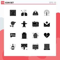 Universal Icon Symbols Group of 16 Modern Solid Glyphs of pencil project medical empty cabinet Editable Vector Design Elements