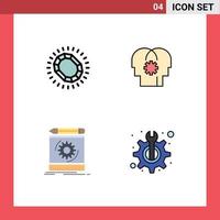 4 Creative Icons Modern Signs and Symbols of fashion draft loop control process Editable Vector Design Elements