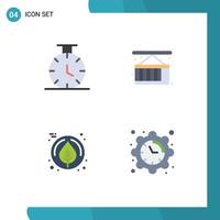 User Interface Pack of 4 Basic Flat Icons of sport setting cargo leaf date Editable Vector Design Elements