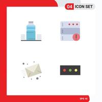 4 Creative Icons Modern Signs and Symbols of bottle mail cold database web Editable Vector Design Elements