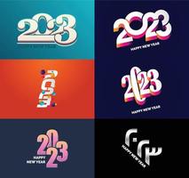 Big Set of 2023 Happy New Year logo text design 2023 number design template vector