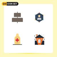 Pack of 4 creative Flat Icons of align user connection people autumn Editable Vector Design Elements