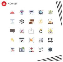 Set of 25 Modern UI Icons Symbols Signs for fall process mobile gear camera Editable Vector Design Elements