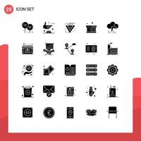 25 Creative Icons Modern Signs and Symbols of cloud food international bread bakery Editable Vector Design Elements