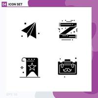 Set of Commercial Solid Glyphs pack for back to school favorite accessories fashion rank Editable Vector Design Elements