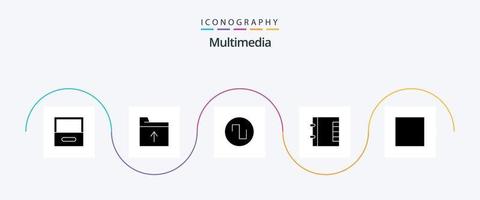 Multimedia Glyph 5 Icon Pack Including . p. wave. multimedia. control vector