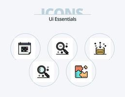 ui essentials línea llena de icono paquete 5 diseño de icono. recargar. navegador. hora. usabilidad prototipo vector