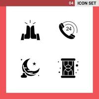 Pack of creative Solid Glyphs of best new moon high phone hourglass Editable Vector Design Elements