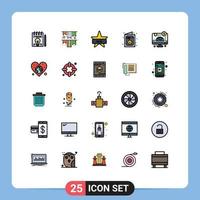 paquete de iconos vectoriales de stock de 25 signos y símbolos de línea para elementos de diseño vectorial editables de cumpleaños de invitación de insignia de fiesta en línea vector