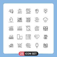 paquete de iconos de vector de stock de 25 signos y símbolos de línea para el proceso de baño de aprendizaje de estacionamiento inodoro elementos de diseño de vector editables