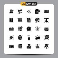 25 iconos creativos signos y símbolos modernos de tipo hardware amor estudio conocimiento elementos de diseño vectorial editables vector