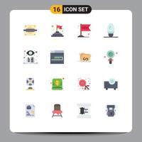 16 iconos creativos signos y símbolos modernos de forma aprendizaje supervisado carnaval lámpara supervisada paquete editable de elementos creativos de diseño de vectores