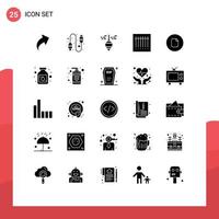 25 iconos creativos modernos signos y símbolos de botella básica plomada archivo escanear elementos de diseño vectorial editables vector