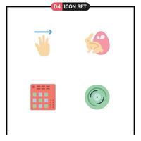 Pack of 4 creative Flat Icons of hand controller right easter live Editable Vector Design Elements