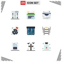 Set of 9 Modern UI Icons Symbols Signs for success summer printer pool planet Editable Vector Design Elements