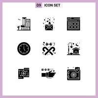 9 Universal Solid Glyph Signs Symbols of style technology web products devices Editable Vector Design Elements