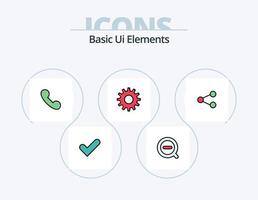 elementos básicos de la interfaz de usuario línea llena de iconos paquete 5 diseño de iconos. . casilla de verificación recargar. caja. hasta vector