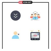 paquete de iconos de vector de stock de 4 signos de línea y símbolos para flechas descubrir personas descargar conjuntos de trabajo en equipo elementos de diseño de vector editables