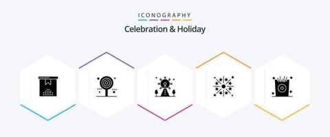 Celebration and Holiday 25 Glyph icon pack including light. firework. sweet. festivity. sign vector