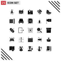 Set of 25 Modern UI Icons Symbols Signs for grand satellite delivery communication broadcast Editable Vector Design Elements