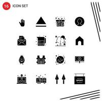 16 iconos creativos signos y símbolos modernos de elementos de diseño de vectores editables de correo de trabajo de casilla de comida