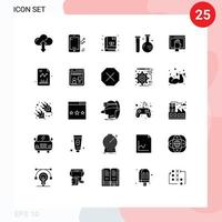 conjunto de 25 iconos modernos de la interfaz de usuario signos de símbolos para acceder a las estadísticas de salud forman elementos de diseño de vectores editables de enfermedades